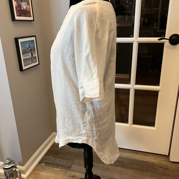 Marks & Spencer 100% linen Tunic with short sleeves and v neck EUC sz 10 - Picture 2 of 9